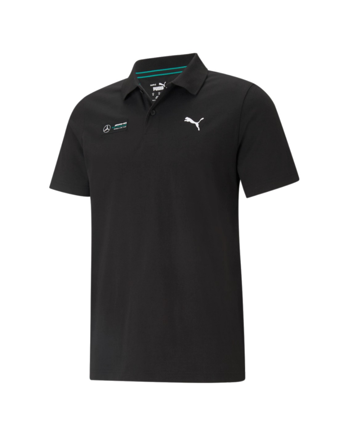 Puma Mercedes F1 Essentials Ανδρικό T-shirt Polo Μαύρο 599622-01