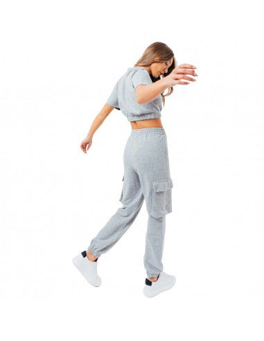 Justhype Sweat Crop T-Shirt-Cargo Joggers LABON004