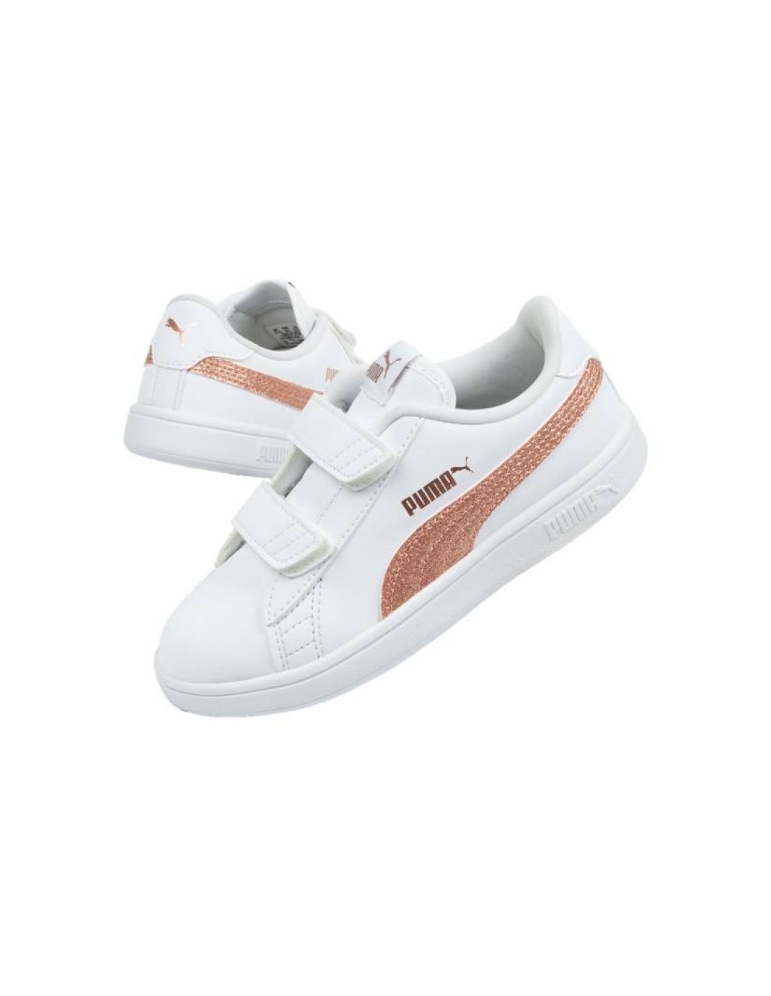 Puma Παιδικό Sneaker Smash με Σκρατς Λευκό 375863-02