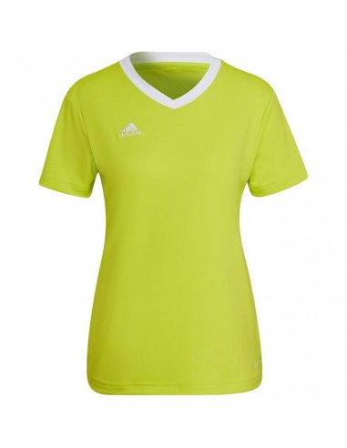 Adidas Entrada 22 Γυναικείο Αθλητικό T-shirt Fast Drying με V Λαιμόκοψη Κίτρινο HC5080