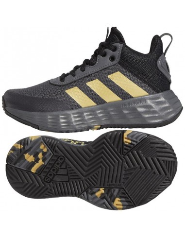 Adidas Αθλητικά Παιδικά Παπούτσια Μπάσκετ Ownthegame 2 Grey Five / Matte Gold / Core Black GZ3381