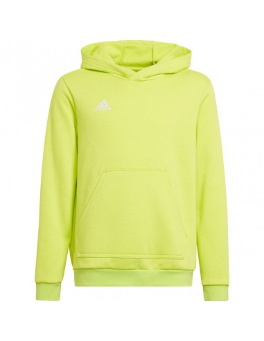 Adidas Fleece Παιδικό Φούτερ με Κουκούλα και Τσέπες Κίτρινο Entrada 22 HC5069