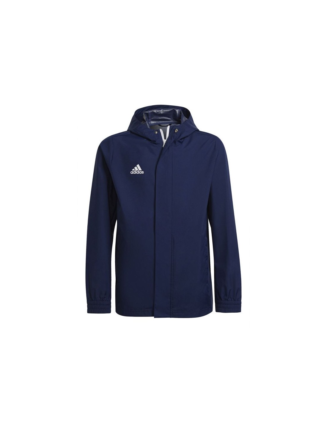 Adidas Παιδικό Αθλητικό Μπουφάν Κοντό με Κουκούλα Μπλε Entrada H57511