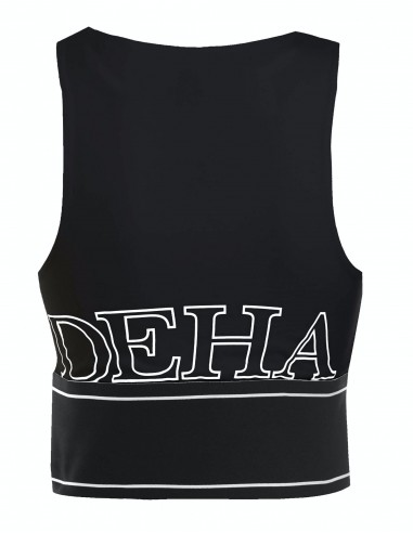 Deha B64401 Γυναικείο Crop Top Αμάνικο Καλοκαιρινό Μαύρο B64401-10009