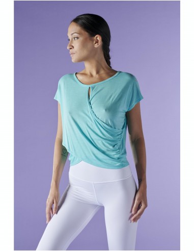 Deha B64244 Γυναικείο Αθλητικό Crop Top Κοντομάνικο Τιρκουάζ Τιρκουάζ B64244-55601