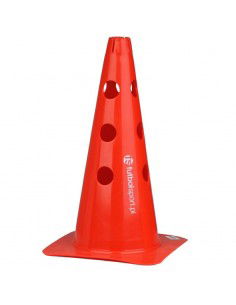 Bollard with 37.5 cm red holes