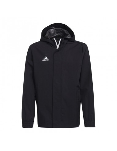 Adidas Παιδικό Casual Μπουφάν Κοντό με Κουκούλα Μαύρο Entrada H57510