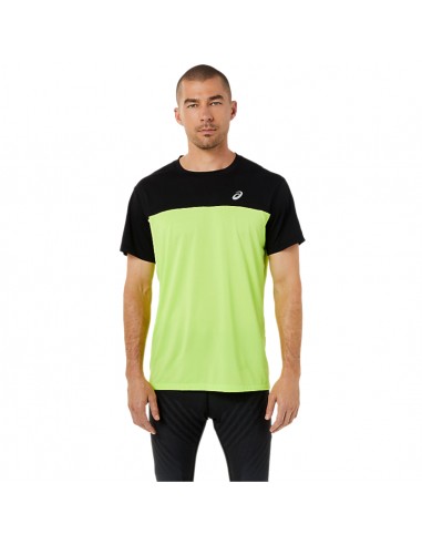 Asics ASICS Ανδρικό T-shirt Black / Hazard Green με Λογότυπο 2011C239-300