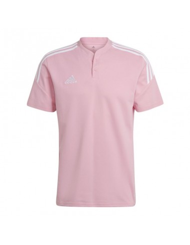 Adidas Condivo 22 Ανδρική Μπλούζα με Κουμπιά Κοντομάνικη Ροζ HD2322