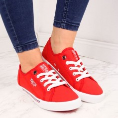 Textile low sneakers Big Star W HH274061 red