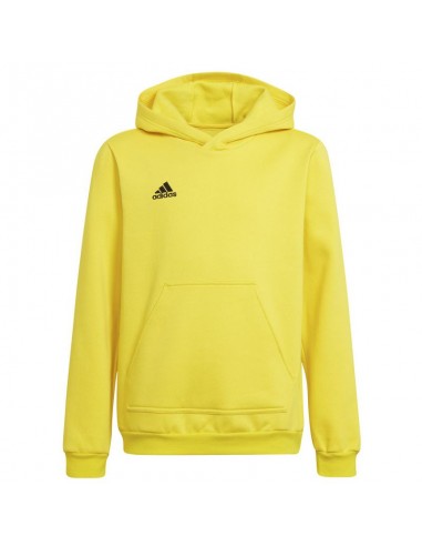 Adidas Fleece Παιδικό Φούτερ με Κουκούλα και Τσέπες Κίτρινο HI2142