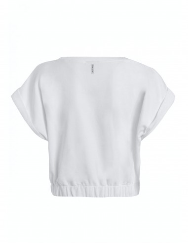 Deha Γυναικείο Crop Top Κοντομάνικο Καλοκαιρινό Λευκό B64091-10001