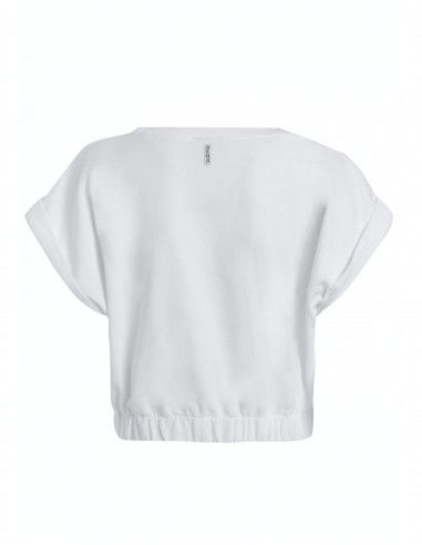 Deha Γυναικείο Crop Top Κοντομάνικο Καλοκαιρινό Λευκό B64091-10001