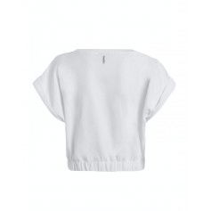 Deha Γυναικείο Crop Top Κοντομάνικο Καλοκαιρινό Λευκό B64091-10001