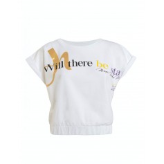 Deha Γυναικείο Crop Top Κοντομάνικο Καλοκαιρινό Λευκό B64091-10001