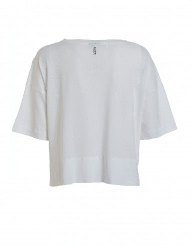 Deha B64440 Κοντομάνικο Crop Top Λευκό