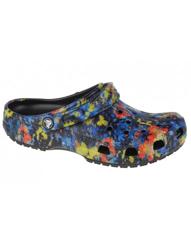 Crocs Classic Tie Dye Graphic Clog Γυναικεία Παπούτσια Θαλάσσης Πολύχρωμα 205453-4SW