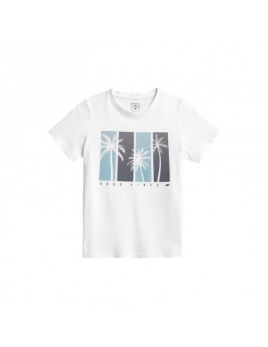 4F Παιδικό T-shirt Λευκό HJL22JTSM015-BIALY