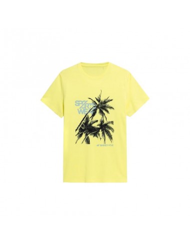 4F Ανδρικό T-shirt Κίτρινο H4L22-TSM039-73S