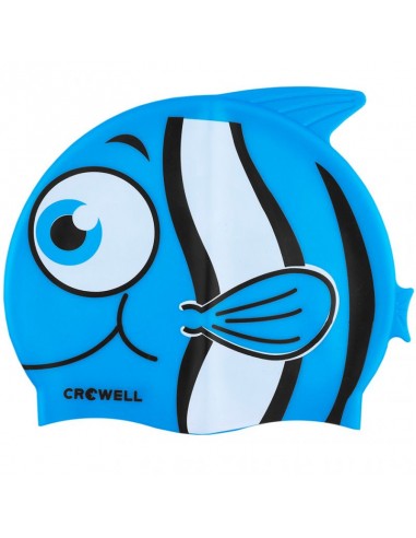 Crowell Nemo-Jr-blue silicone swim cap