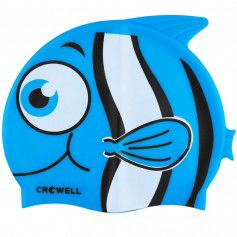 Crowell Nemo-Jr-blue silicone swim cap
