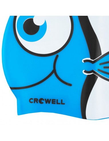 Crowell Nemo-Jr-blue silicone swim cap
