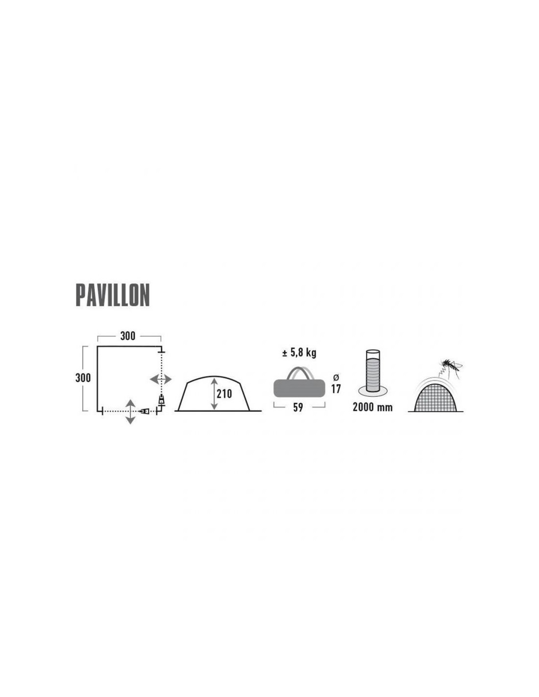 High Peak Pavillon Σκηνή Παραλίας Γκρι 14047