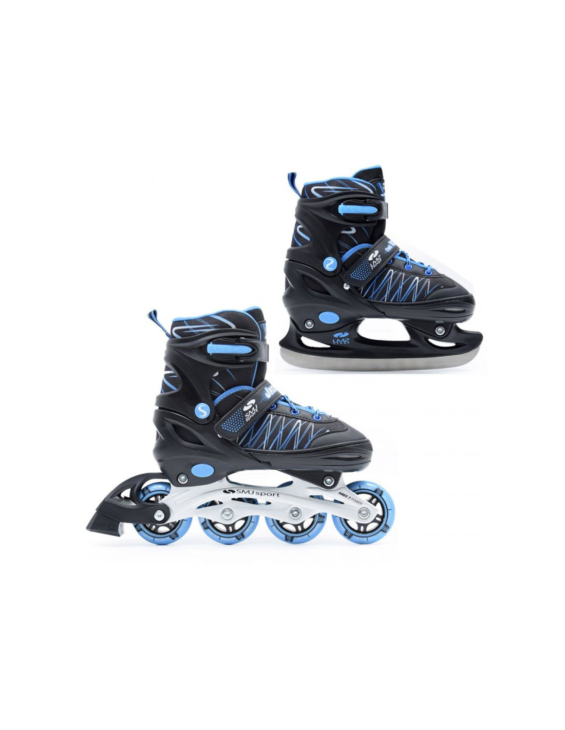 SMJ Sport UT103 Jack Inline Αυξομειούμενα Rollers Μαύρα Παιδικά
