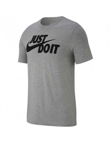 Nike Tee Just Do It Swoosh Ανδρικό Αθλητικό T-shirt Κοντομάνικο Γκρι AR5006-063