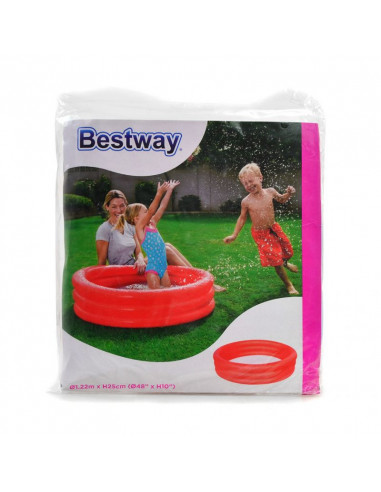 Bestway 51025B Παιδική Πισίνα Φουσκωτή Κόκκινη 122x122x25εκ.