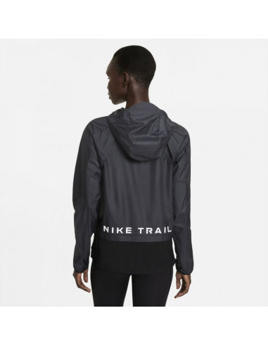 Nike Shield Γυναικείο Μπουφάν Running Αδιάβροχο και Αντιανεμικό Γκρι DC8041-010