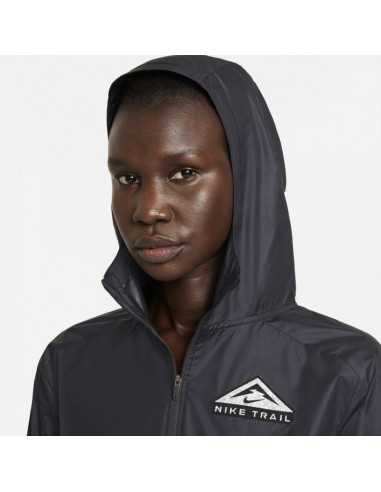 Nike Shield Γυναικείο Μπουφάν Running Αδιάβροχο και Αντιανεμικό Γκρι DC8041-010