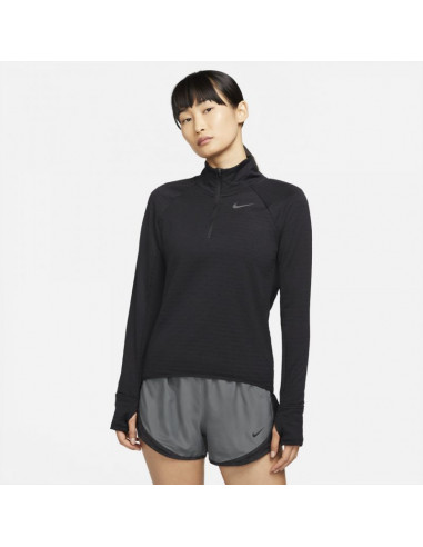 Nike Therma-FIT Χειμερινή Γυναικεία Μπλούζα Μακρυμάνικη με Φερμουάρ Μαύρη DD6799-010