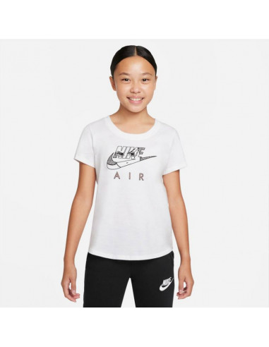 Nike Παιδική Καλοκαιρινή Μπλούζα Κοντομάνικη Λευκή DQ4380-100
