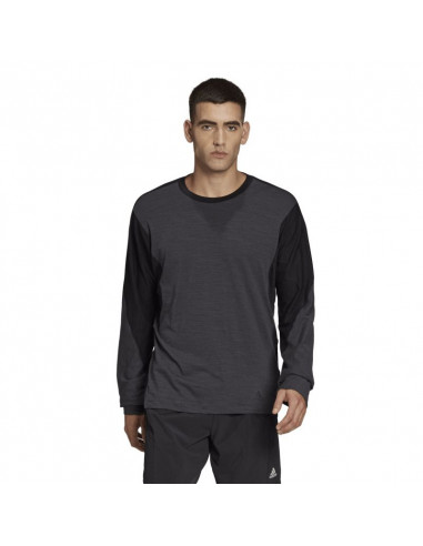 Adidas Wellbeing Training Ανδρική Μπλούζα Μακρυμάνικη Black / Carbon H61166