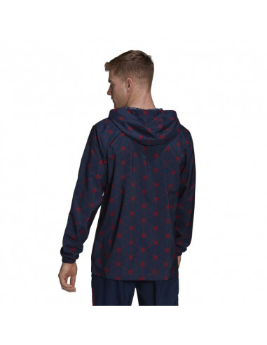 Adidas Arsenal Ανδρικό Μπουφάν Αντιανεμικό Collegiate Navy / Scarlet HB6011