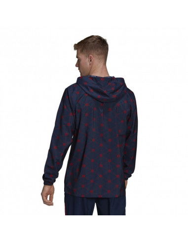 Adidas Arsenal Ανδρικό Μπουφάν Αντιανεμικό Collegiate Navy / Scarlet HB6011