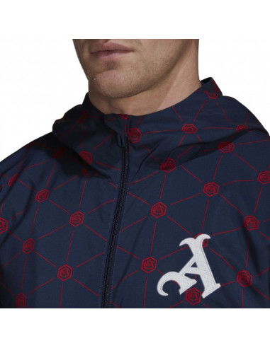 Adidas Arsenal Ανδρικό Μπουφάν Αντιανεμικό Collegiate Navy / Scarlet HB6011