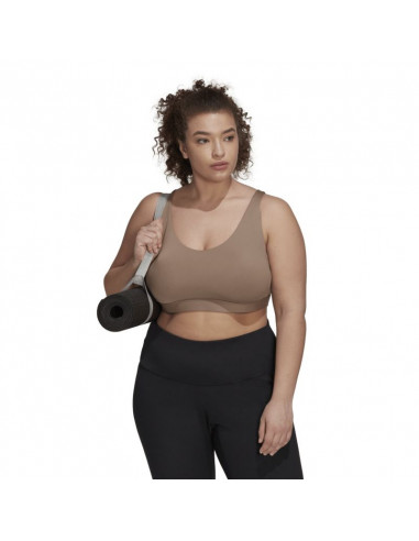 Adidas Coreflow Luxe Γυναικείο Αθλητικό Μπουστάκι Chalky Brown με Αφαιρούμενη Ενίσχυση HI3448