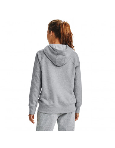 Under Armour Rival Logo Μακρύ Γυναικείο Fleece Φούτερ με Κουκούλα Γκρι 1356318-035