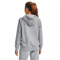 Under Armour Rival Logo Μακρύ Γυναικείο Fleece Φούτερ με Κουκούλα Γκρι 1356318-035