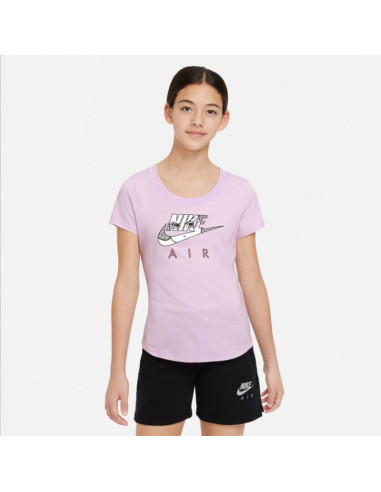 Nike Παιδική Καλοκαιρινή Μπλούζα Κοντομάνικη Λιλά DQ4380-530
