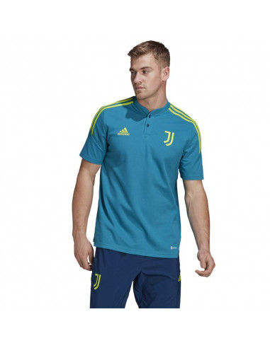 Adidas Juventus Ανδρική Μπλούζα με Κουμπιά Κοντομάνικη Μπλε HA2625
