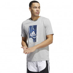 Adidas Badge Of Sport Courts Αθλητικό Ανδρικό T-shirt Γκρι με Λογότυπο HK6726