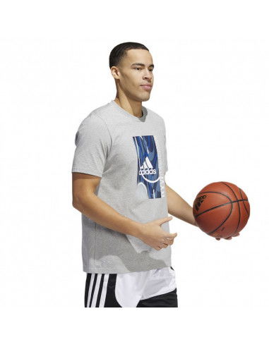 Adidas Badge Of Sport Courts Αθλητικό Ανδρικό T-shirt Γκρι με Λογότυπο HK6726