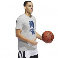 Adidas Badge Of Sport Courts Αθλητικό Ανδρικό T-shirt Γκρι με Λογότυπο HK6726