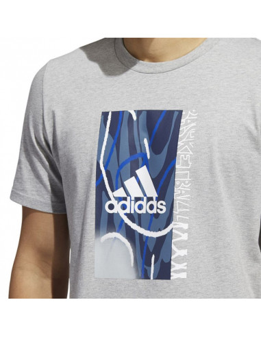 Adidas Badge Of Sport Courts Αθλητικό Ανδρικό T-shirt Γκρι με Λογότυπο HK6726