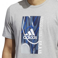Adidas Badge Of Sport Courts Αθλητικό Ανδρικό T-shirt Γκρι με Λογότυπο HK6726