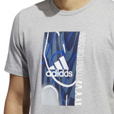 Adidas Badge Of Sport Courts Αθλητικό Ανδρικό T-shirt Γκρι με Λογότυπο HK6726