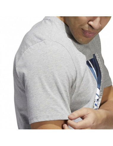 Adidas Badge Of Sport Courts Αθλητικό Ανδρικό T-shirt Γκρι με Λογότυπο HK6726